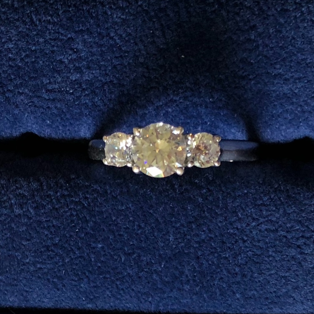 Sz 8 Sterling Silver CZ engagement wedding ring
